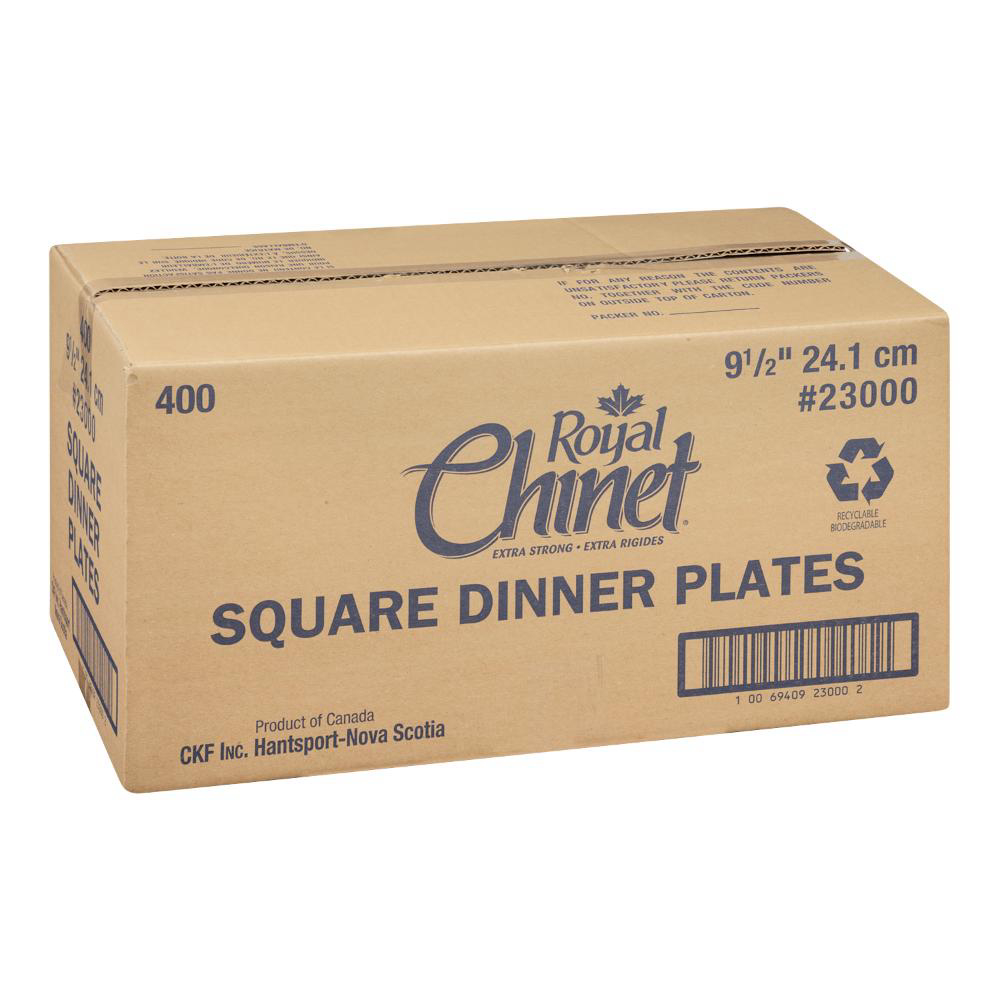 Royal Chinet 9.5 In White Square Plate, 100 Count -- 4 Per Case