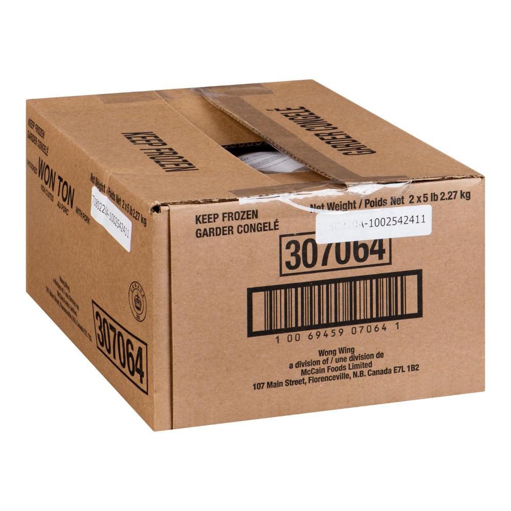 Wong Wing Uncooked Won Ton With Pork, 2.27 Kg -- 2 Per Case