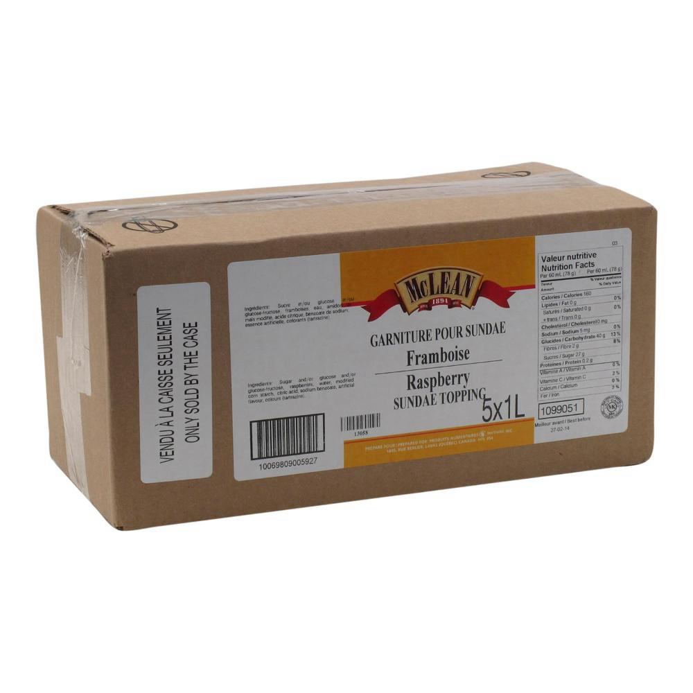 Mclean Raspberry Sundae Topping, 1 L -- 5 Per Case