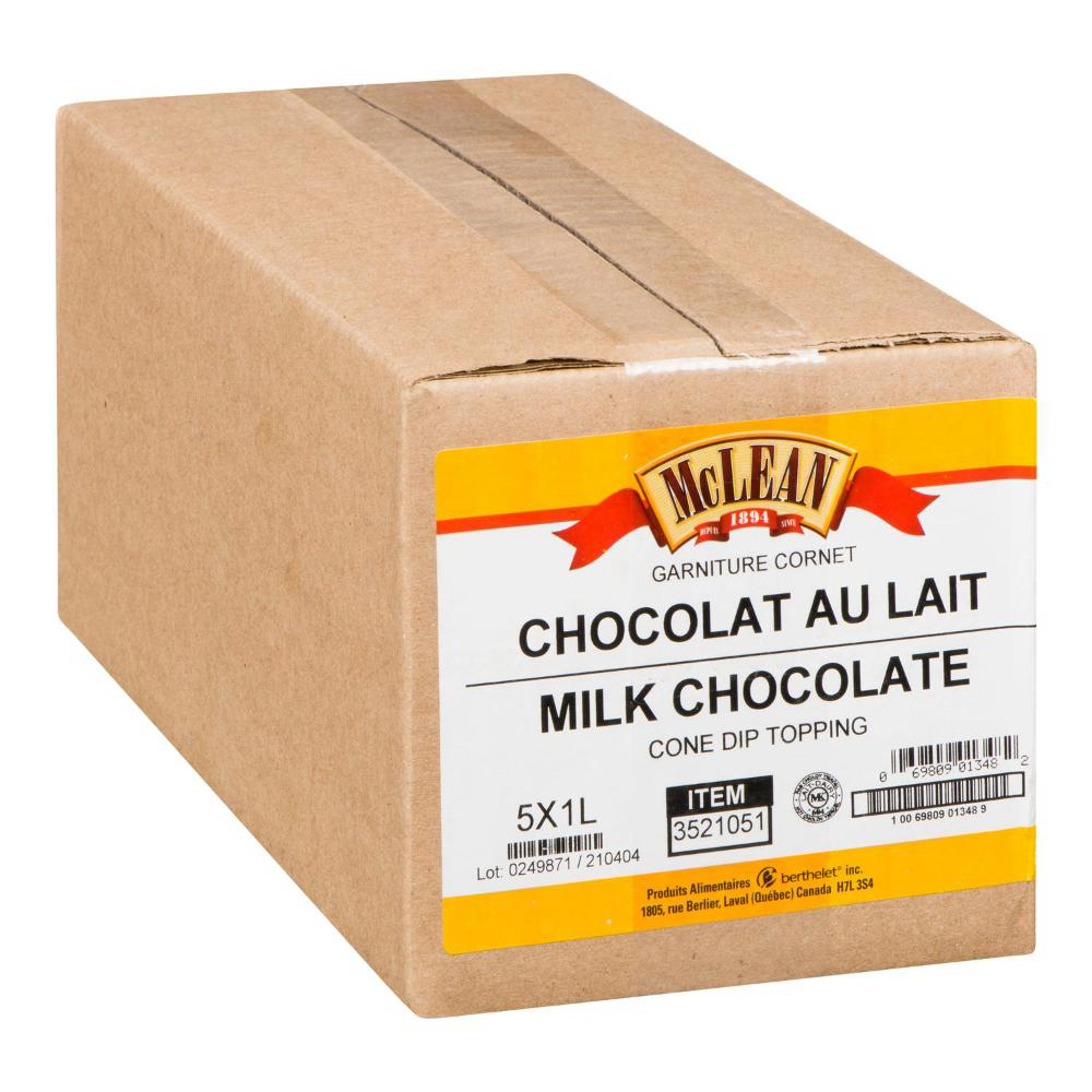 Mclean Milk Chocolate Cone Dip Topping, 1 L -- 5 Per Case