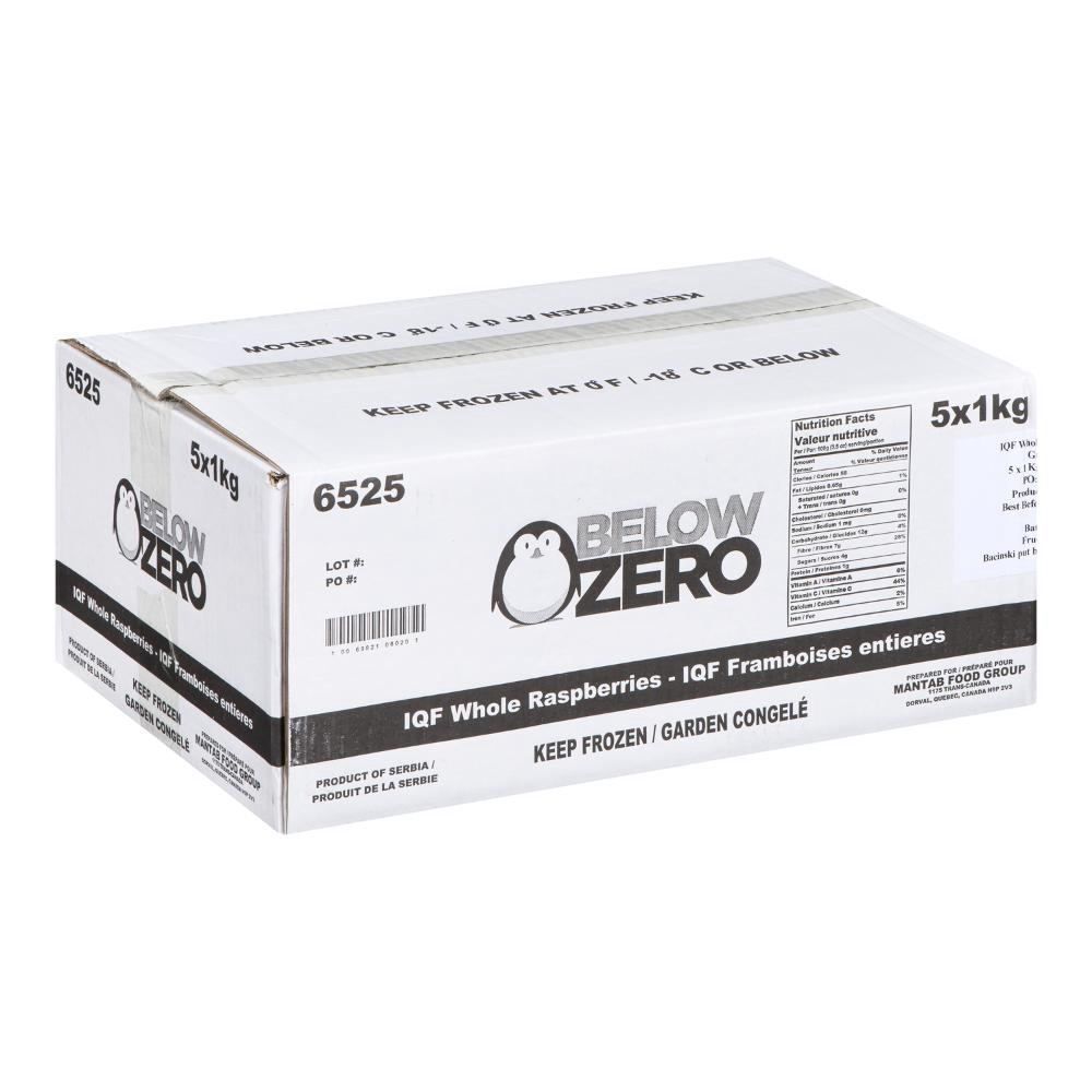 Below Zero Iqf Whole Raspberries, 1 Kg -- 5 Per Case