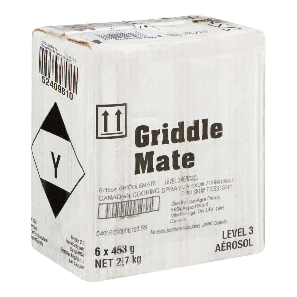 Griddle Mate Food Release Cooking Oil Spray, 454 G -- 6 Per Case
