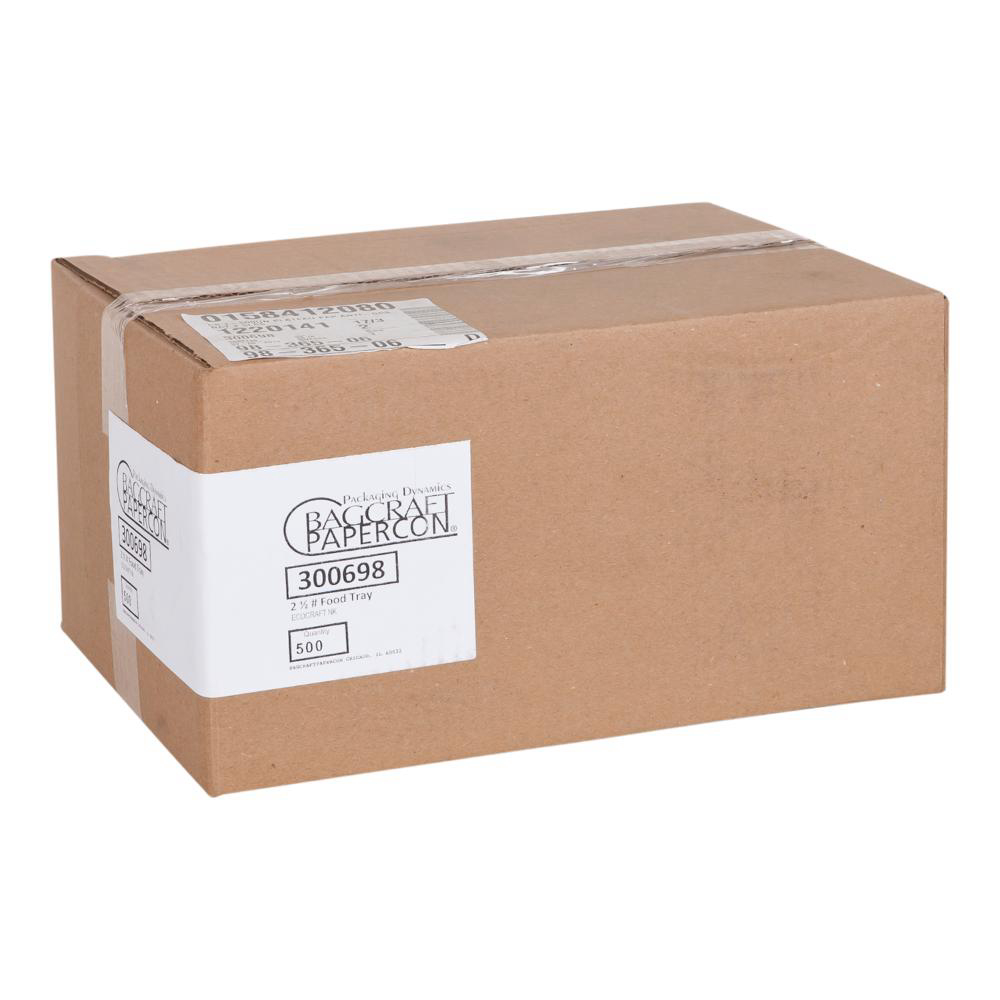 Deluxe Ecocraft 2 1/2 Lb Grease Resistant Natural Hot Food Tray, 1000 Count