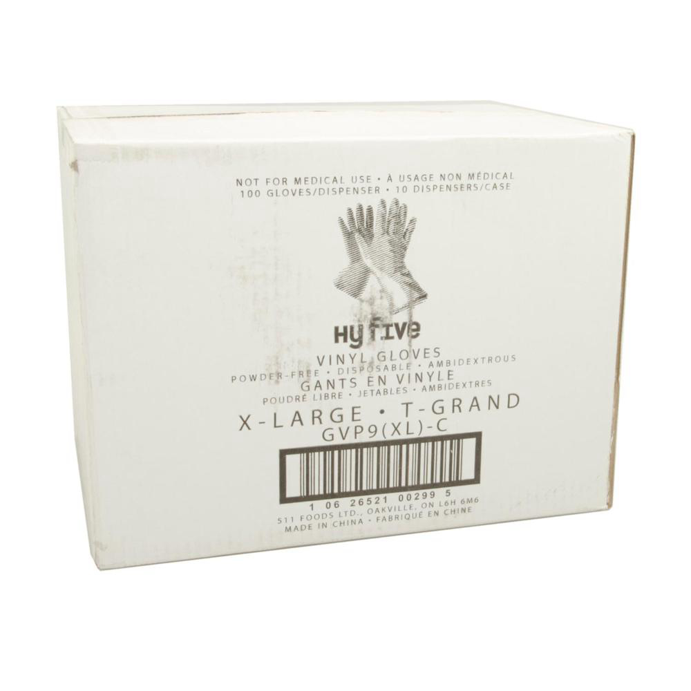 Hy Five X-large Powder Free Vinyl Gloves, 100 Count -- 10 Per Case