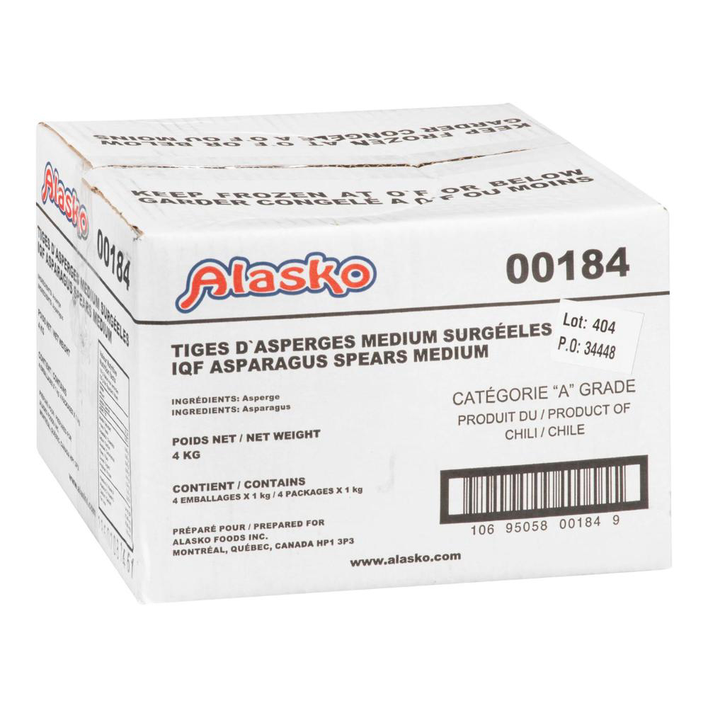 Alasko Iqf Medium Whole Green Aspargus, 1 Kg -- 4 Per Case