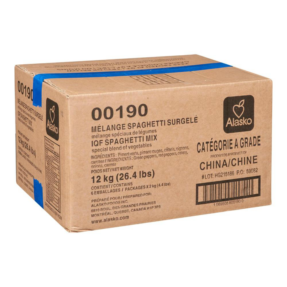 Alasko Iqf Mixed Vegetables Spaghetti, 2 Kg -- 6 Per Case