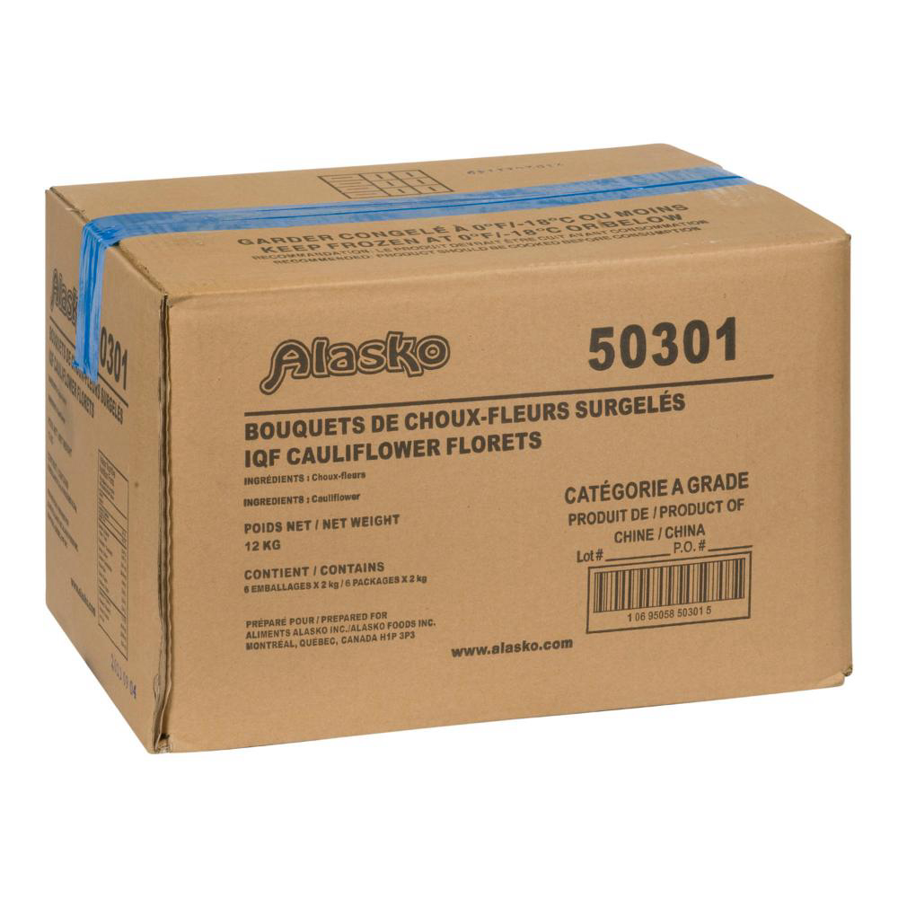 Alasko Iqf Cauliflower Florets, 2 Kg -- 6 Per Case