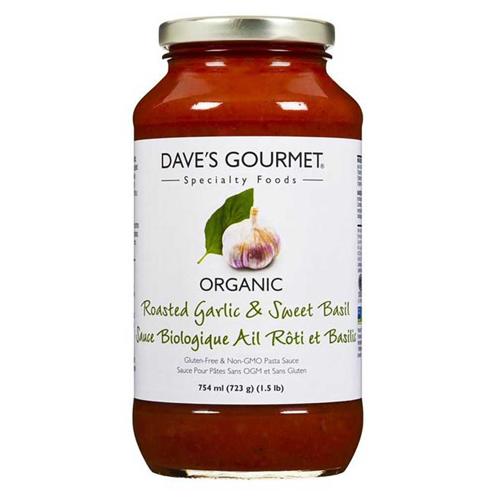 Dave's Gourmet Sauce À L'ail Rôti Et Au Basilic Doux, 709 Ml -- 6 Par Boîte