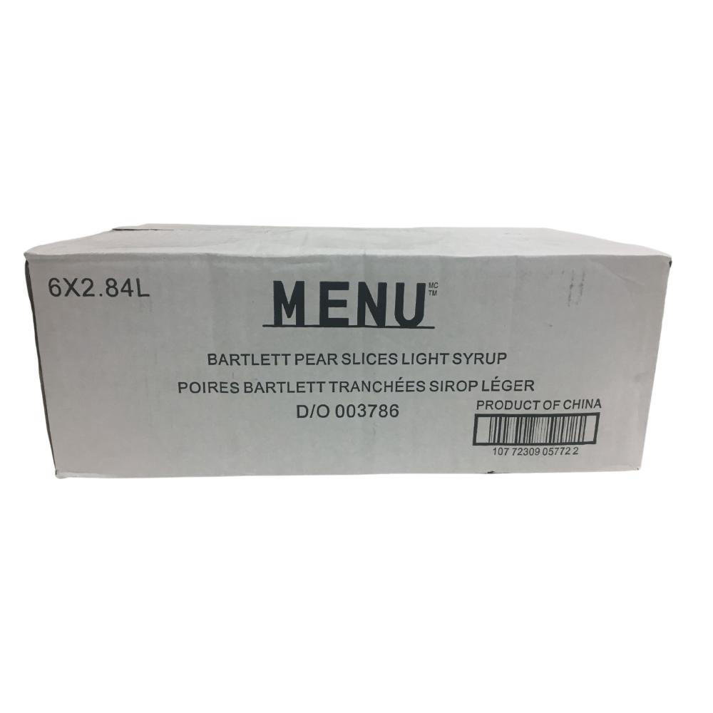Menu Pear Slices In Light Syrup, 2.84 L -- 6 Per Case
