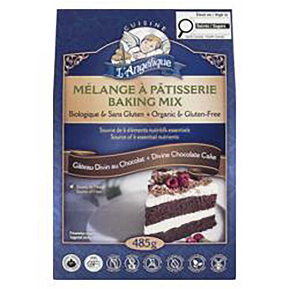 Cuisine L'angelique Organic Gluten-free Chocolate Divine Cake Mix, 485 G -- 6 Per Case