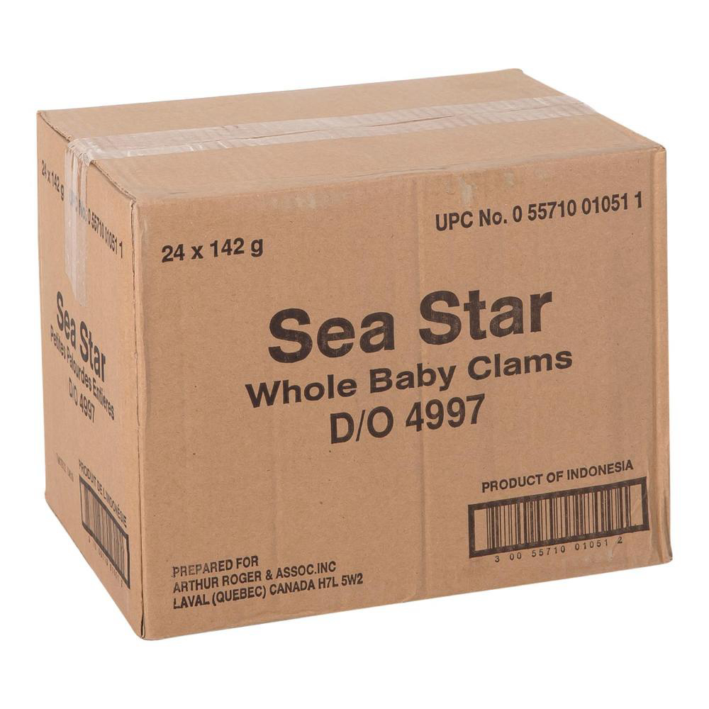 Sea Star Petites Palourdes Entières, 300 À 400 Unités -- 24 Par Boîte