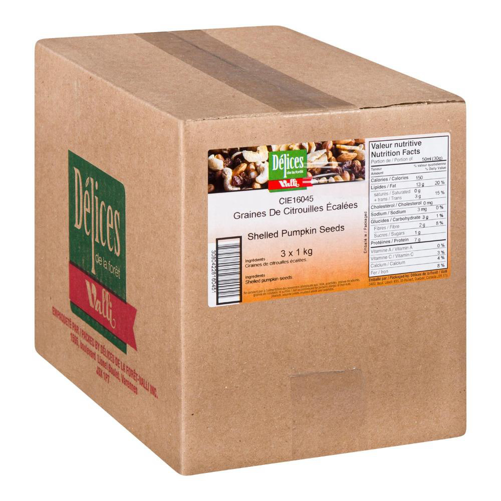 Delices Foret Shelled Pumpkin Seeds, 1 Kg -- 3 Per Case