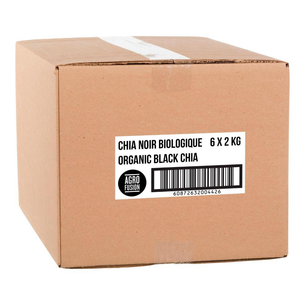 Agrofusion Organic Allergen Free Black Chia Seeds, 2 Kg -- 6 Per Case