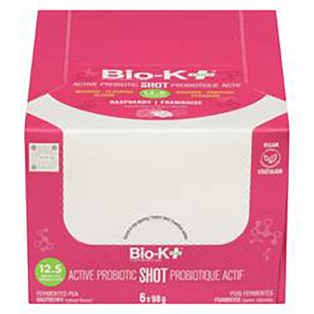Bio-k Plus Shot Probiotique Active 12.5b À La Framboise, 98 G -- 6 Par Boîte