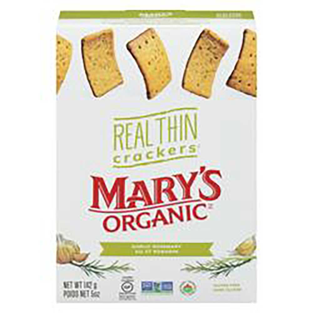 Mary's Craquelins Fins Biologiques À L'ail Et Au Romarin, 142 G -- 6 Par Boîte